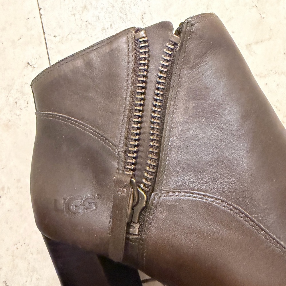 UGG Women's Dark Brown Heeled Boots - Picture 7 of 8
